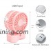 Quiet Small Fan Portable Personal Fan Battery Operated Couples Mini USB Rechargeable Table Fan Electric Handheld Fan Cooling for Home Travel Bedroom Office Hiking Desk Kids Outdoor Camping LED (Pink) - B074PWRFQJ